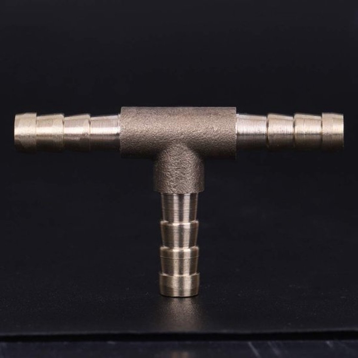 Slangconnector T-stuk - Messing Slangconnector - 3 Weg Connector - Voor Lucht/Water/Gas/Olie - Diameter 6mm - Temperatuurbestendig tot 100°C