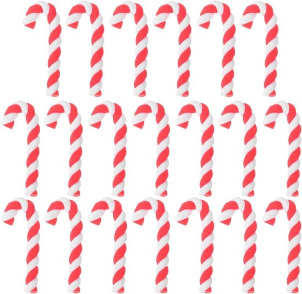 Kerstdecoratie: 20 stuks suikerstok-kralen en mini ornamenten