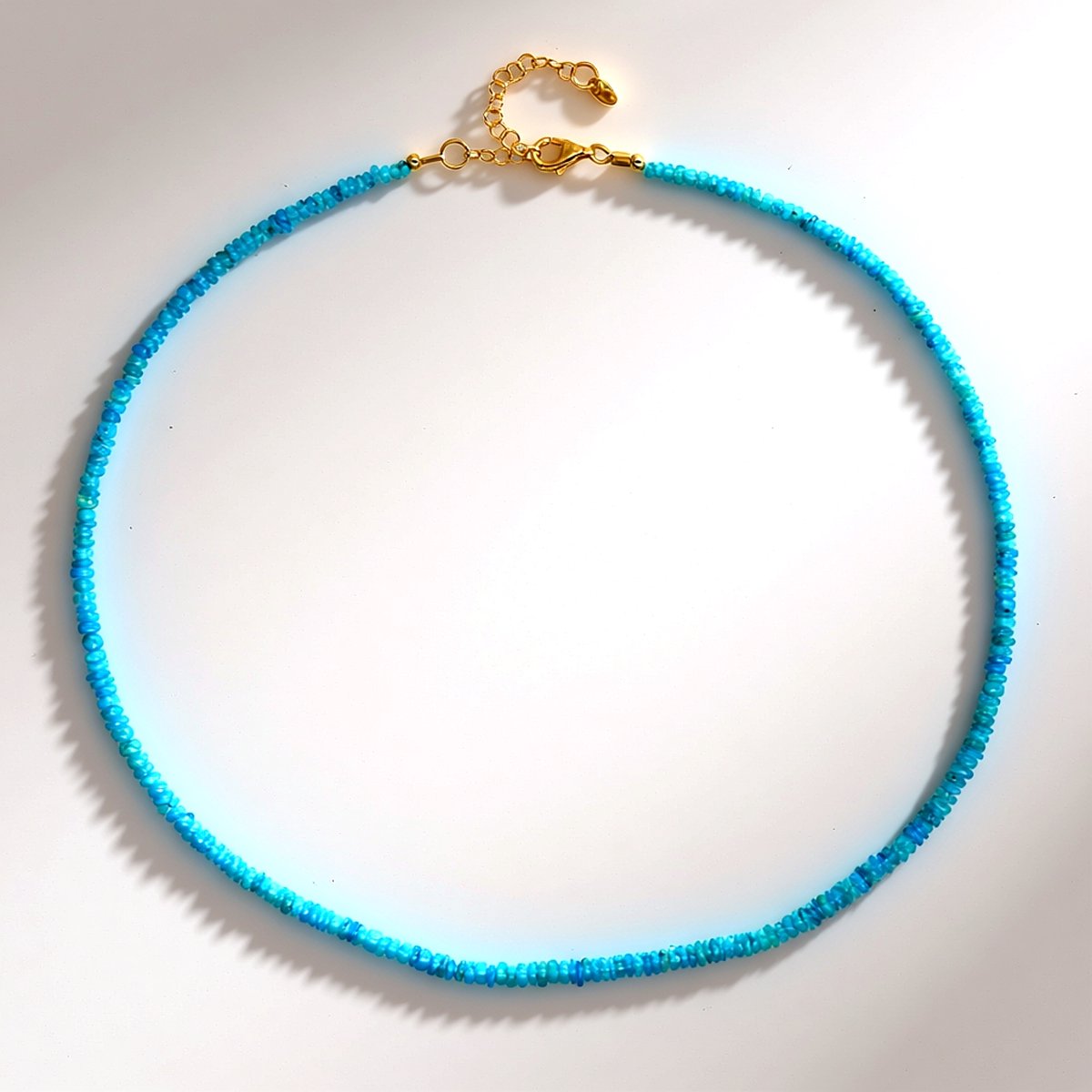 Cavill - Zilveren Halsketting 925 Sterling Zilver met 28,783 ct Blauwe Ethiopische Opalen - Verguld - Elegante en Stijlvolle Ketting Dames