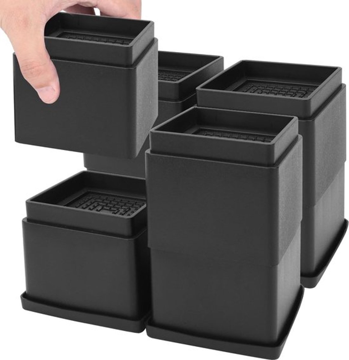 Verstelbare Meubelverhogers Set van 8 Stukken voor Tafelpoten - Verhoog de Hoogte met 5 cm, 10 cm of 15 cm, Ideaal voor Meubelverhoging en Stabiliteit