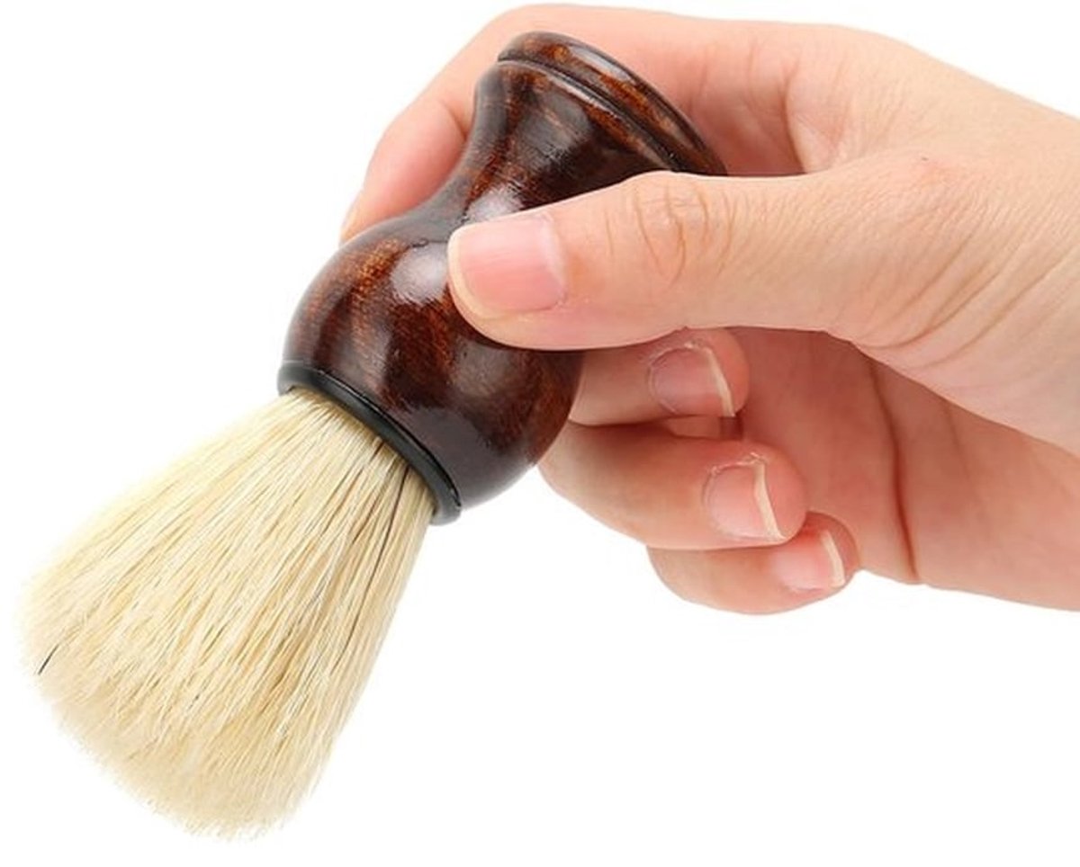 Scheerkwast Lichtgewicht - Baardscheerkwast - Houten Handvat - Voor Thuisgebruik - Reinigingsborstel - Geschikt voor Salon - Scheerschuimborstel