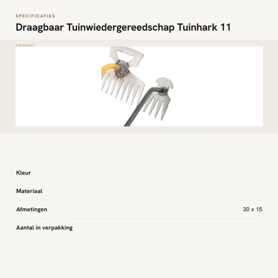 Tuinhark 11 Tanden - Kleine Tuinhark 4 Tanden - Roestvrij Staal - Rubberen Handvat - Tuin Gereedschap - Stevige Graafmachine - Onkruidverwijderaar — afbeelding 5