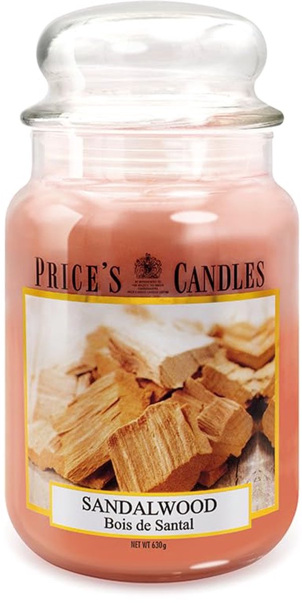 SnelShoppen - Grote Sandalwood Geurkaars in Glas - Aromatische Kaars voor Thuis, Relaxatie, Feest en Cadeau - Luxe Geur, Elegant Design, Perfect voor