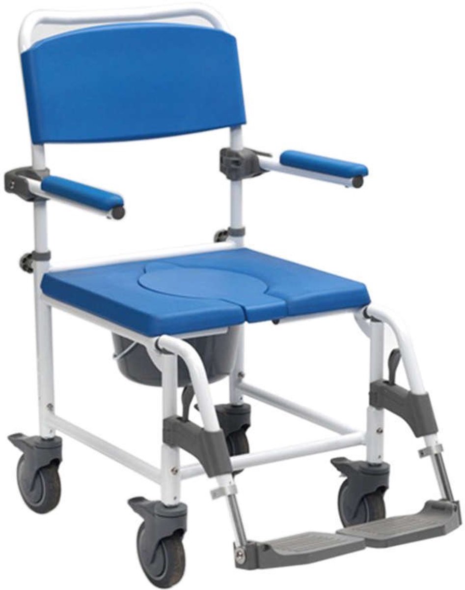 SnelShoppen - Gecontroleerde Aanpasbare Douche Commode Stoel - Ergonomisch, Verstelbaar, Veilig, Comfortabel, 4-in-1 Functie, Geschikt voor Thuisgebru