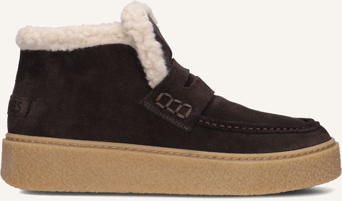 Shabbies Amsterdam - SENNA ANNA Ankle Boot Suede Dark Brown - Maat 36