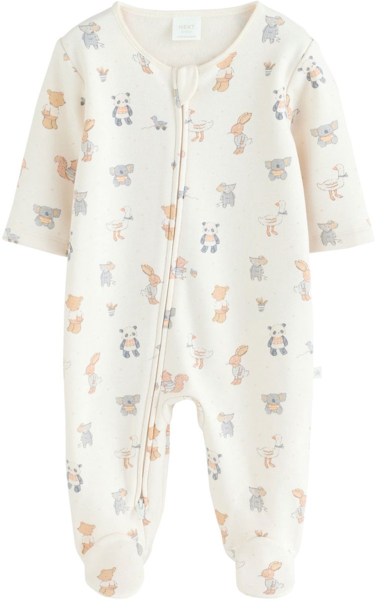 Next - Pasgeboren unisex - Babypyjama met voering en tweewegrits - Crème