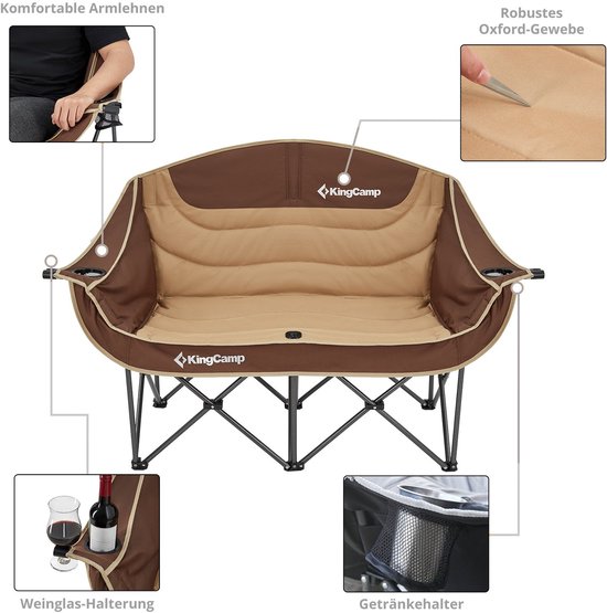 Campingbank Duo Deluxe dubbel - Lounge 2-persoons klapstoel bank 200 kg — afbeelding 2