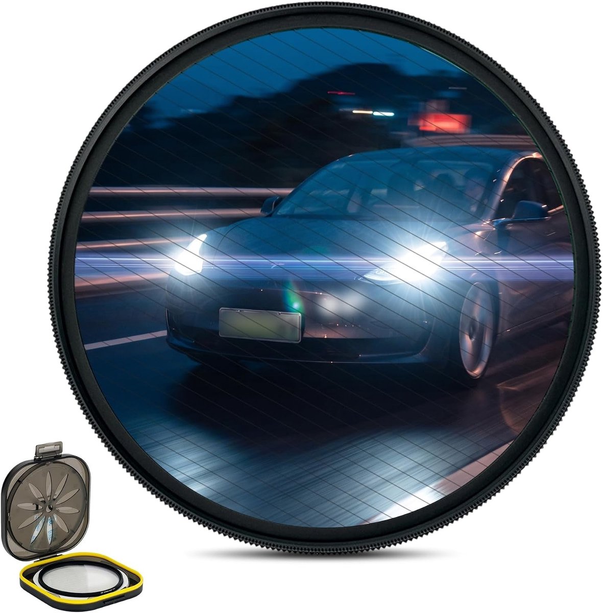 82MM Blue Streak Special Effects Lens Filter voor Camera en Cinematische Video's, Anamorfisch Filter met Meervoudige Coating en Vochtbestendige Lensfilter Case
