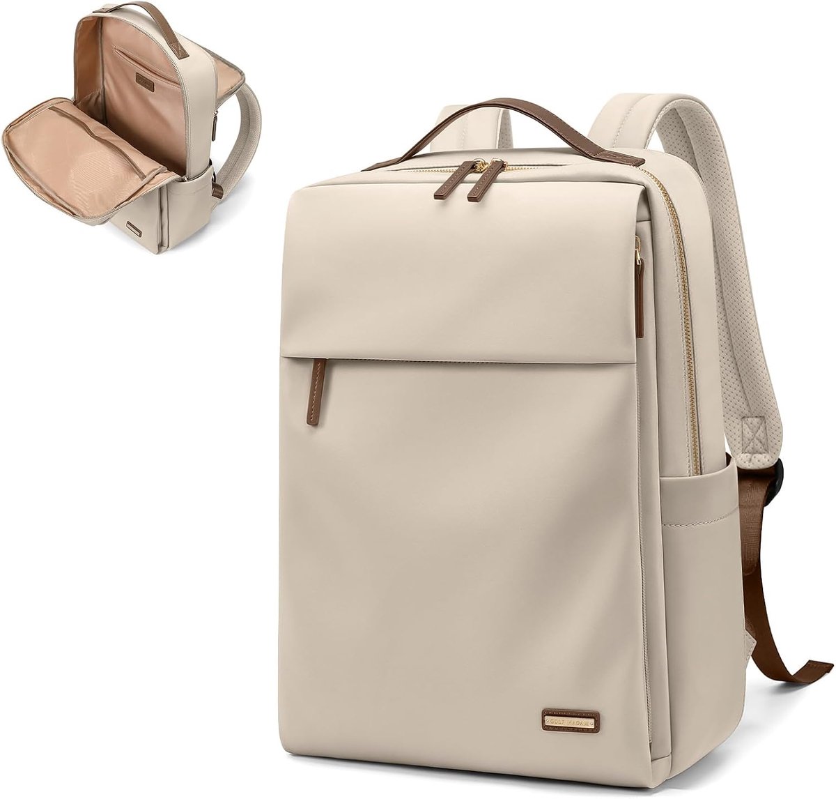 Laptoptas voor vrouwen 15.6 inch - Apricot - Ruim en stijlvol - Perfect voor werk en college - ShopVlot