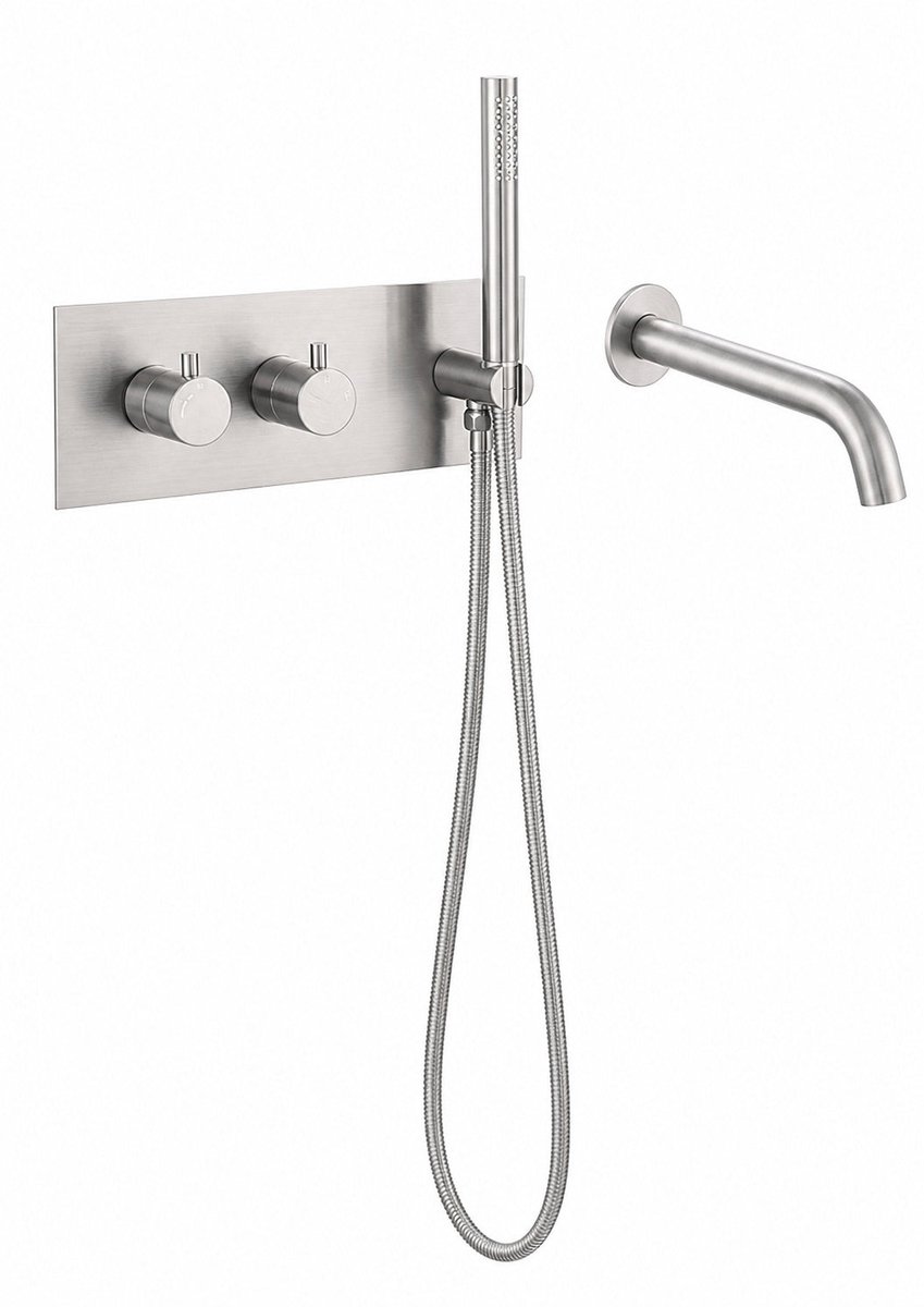 Luxelvia Inbouw Badkraan Chroom – Thermostatische Inbouwkraan Messing met Keramische Schijven