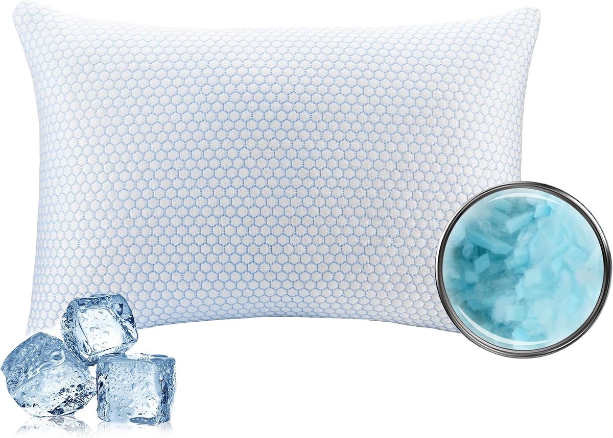 SnelShoppen - Deodar Memory Foam Kussen 50 x 70 cm, Verkoelend Ergonomisch Antibacterieel Kussen voor Zijkant, Rug en Buikslapers - Perfect voor Kanto