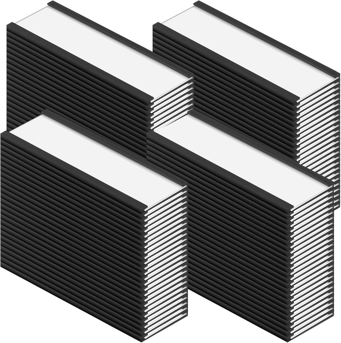 Magnetische labelhouders set van 100 stuks, C-kanaal etiketten, heldere plastic bescherming voor gegevenskaarten