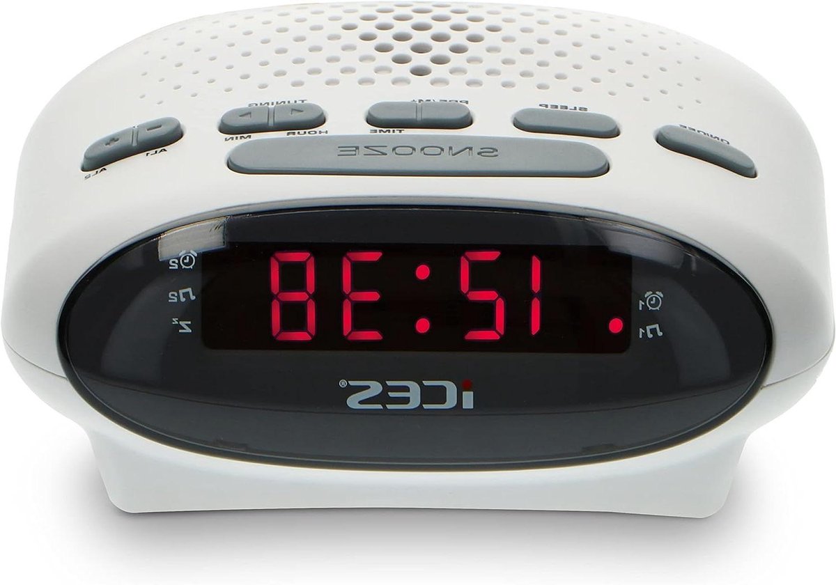 Wekkerradio FM - Klokradio Digitaal - Rustig Ontwaken - Dubbele Wektijden - 06 Inch Display - Wit
