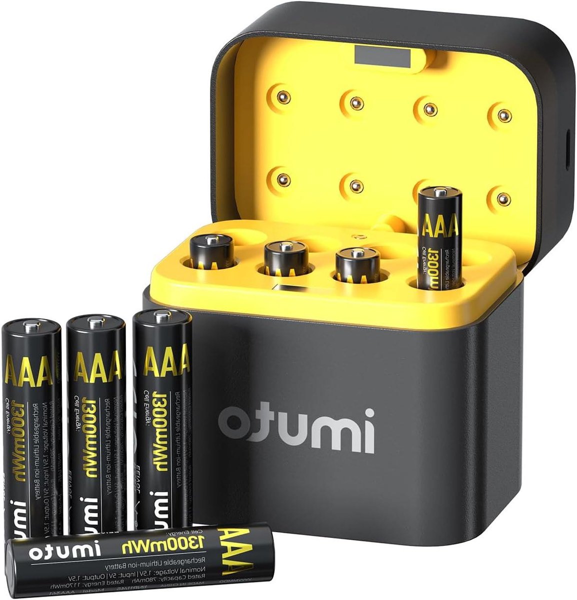 Oplaadbare AAA Batterijen - Lithium Batterijen - Apparaten Voeden - Constante 1.5V Output - 8 Stuks - Zwart