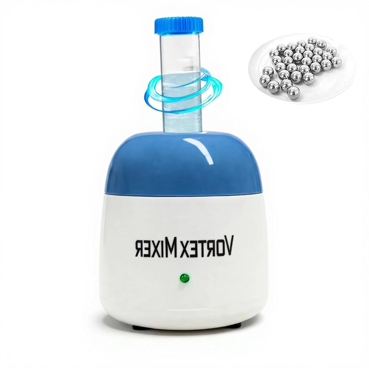 Mini Vortex Mixer - Vloeistof Shaker - Vloeistoffen Mengen - Krachtige 5200rpm Motor - Palmformaat - Blauw