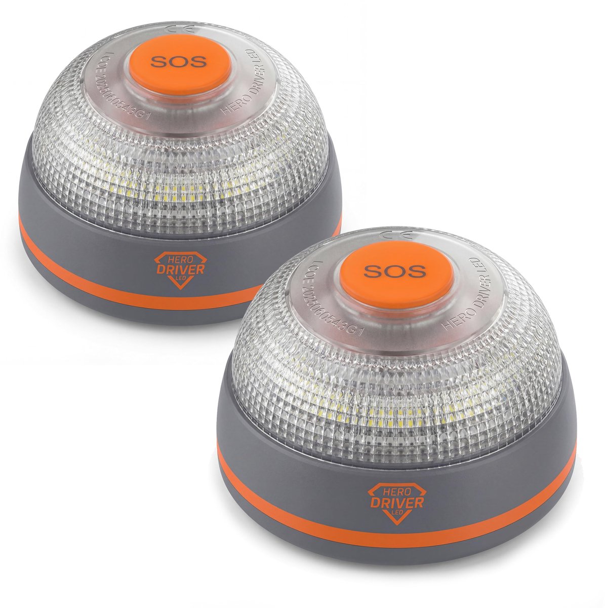 SnelShoppen - Hero Driver LED Noodlicht Verpakking met 2 x V16 Geolokaliseerde Lampen - DGT 3.0 Goedgekeurd - Abonnementvrij tot 2040 - Noodverlichtin