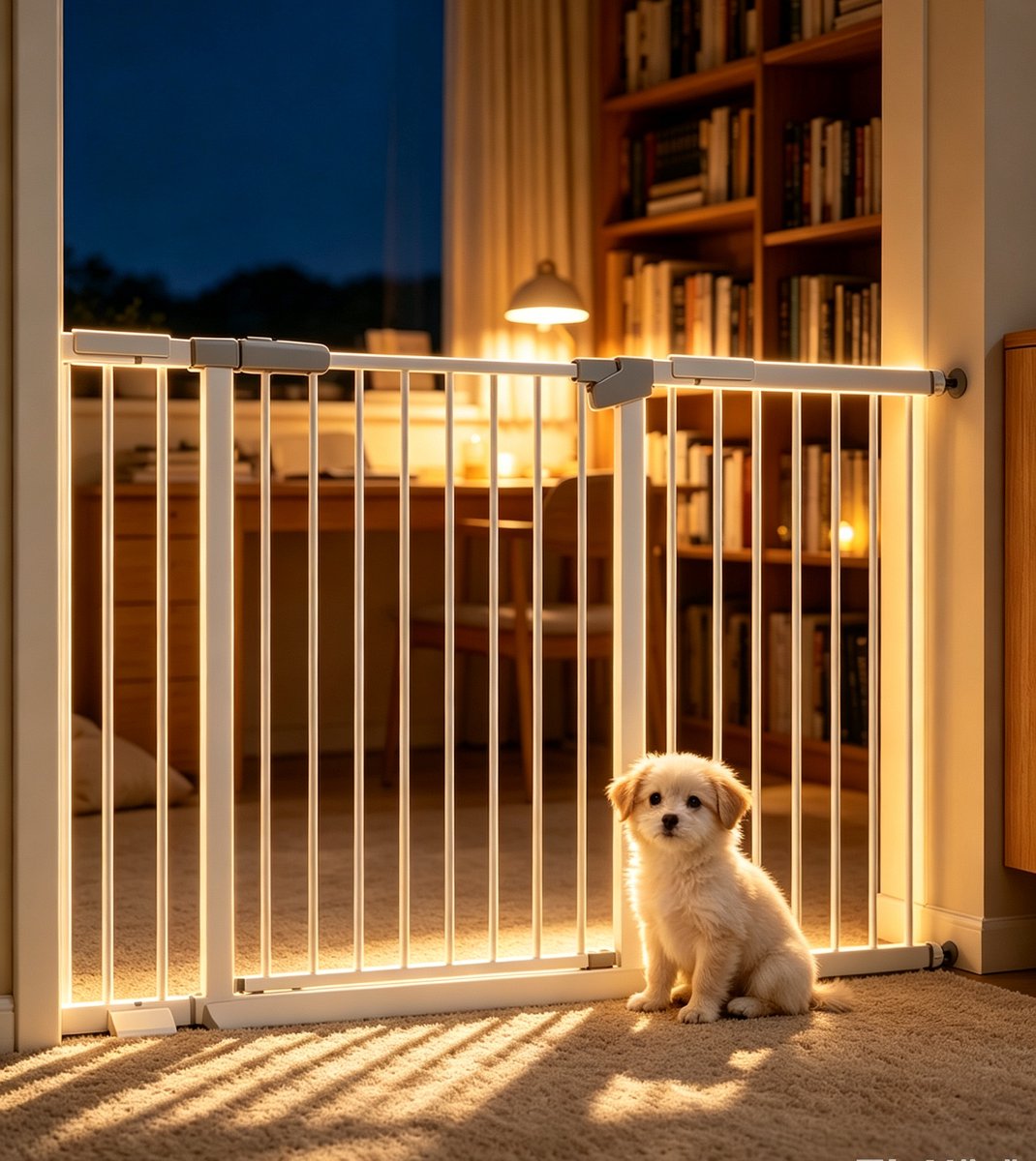 Binnenhek huisdierhek babyhek 78 cm hoog verstelbare breedte (83-90 cm) wit geschikt voor deuropeningen voorkomt dat huisdieren eroverheen springen eenvoudig te monteren zonder gereedschap