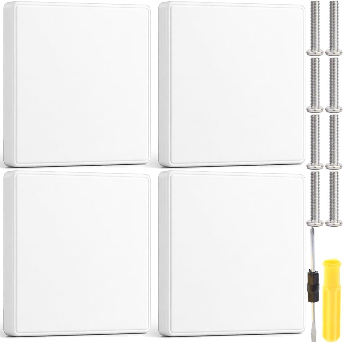 Lege Blanking Plate voor Elektrische Stopcontacten - Vlamwerend Polycarbonaat, Ronde Hoeken, Inclusief Schroeven, 4 Stuks (86mm x 86mm)
