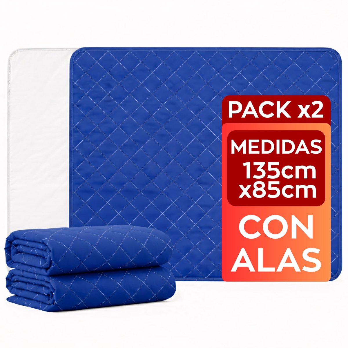 SnelShoppen - Wasbare Bedonderlegger voor Volwassenen met Vleugels, 135 x 85 cm, 5 Lagen, Ultra-Absorberend, Waterdicht en Herbruikbaar, Ideaal voor I