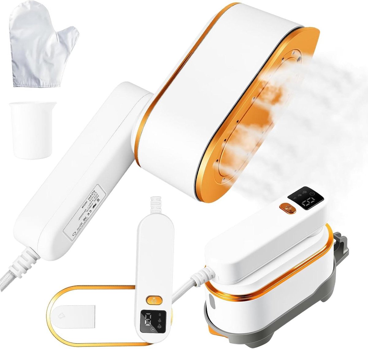 Draagbare Stomer - Handheld Strijkijzer - Kleding Strijken - 2-in-1 Functie - 150 ml Tank - Wit