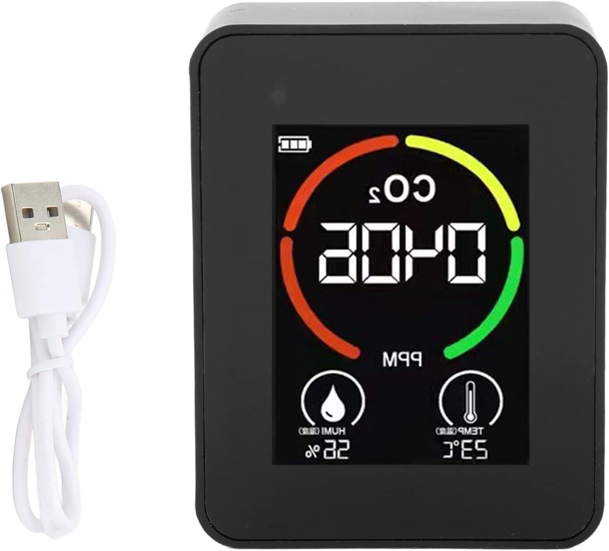 Luchtkwaliteitsmeter - CO2 meter - Gezonde omgeving - TVOC sensor - 400-5000 ppm - Standaard