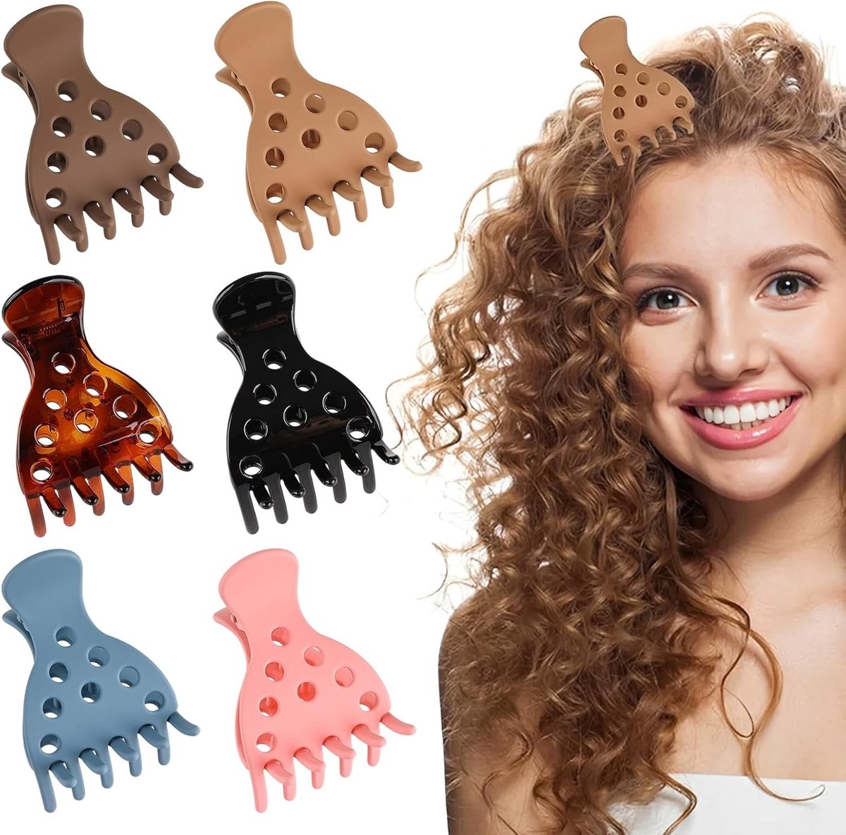 Set van 6 Volume Clips voor Haar, Perfect voor Bali Krullen, Lifter voor Volume en Krullen, Ideaal voor Haarextensions en Styling zonder Vouwen