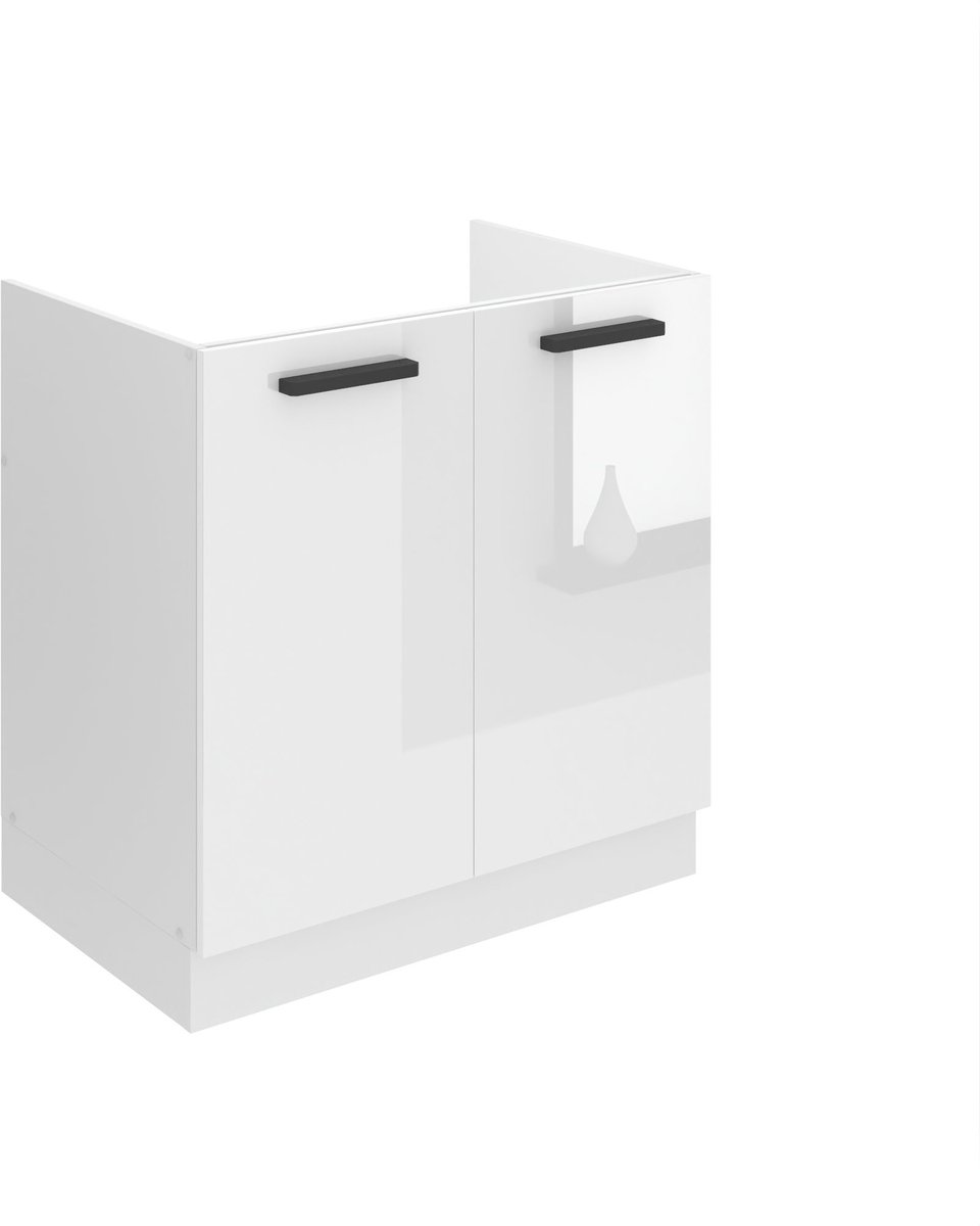 BELINI Spoelbakkast SDZ 80 cm met 2 Deuren - Wit Hoogglans