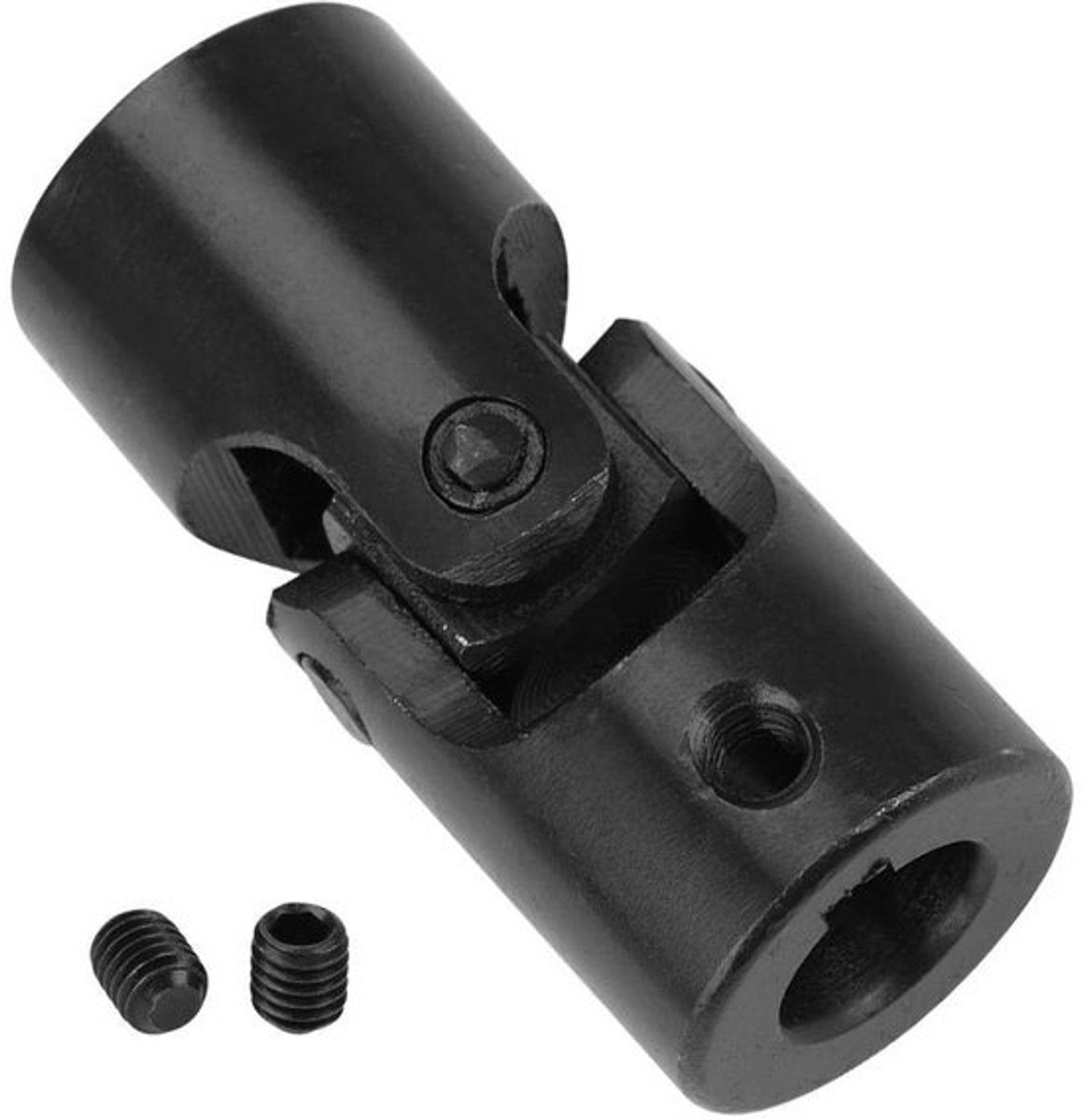 Universele motor askoppeling - 12 mm scharnieras kruisgewricht - Zwart - Verbinder - Geschikt voor diverse modellen - ID 12 mm AD 24 mm - Cardanscharnier.