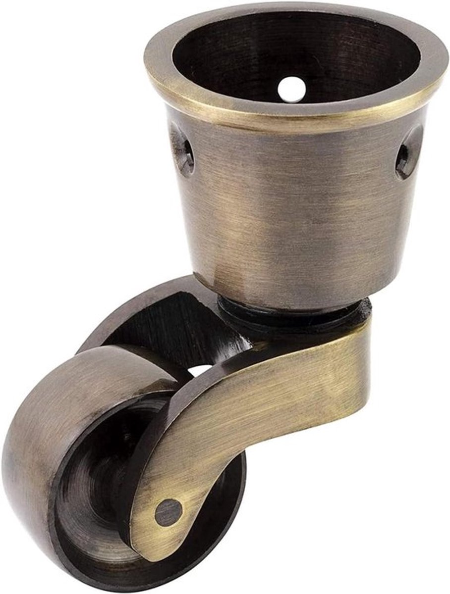Castor wielen van massief messing voor antieke meubels - Set van 4 stuks
