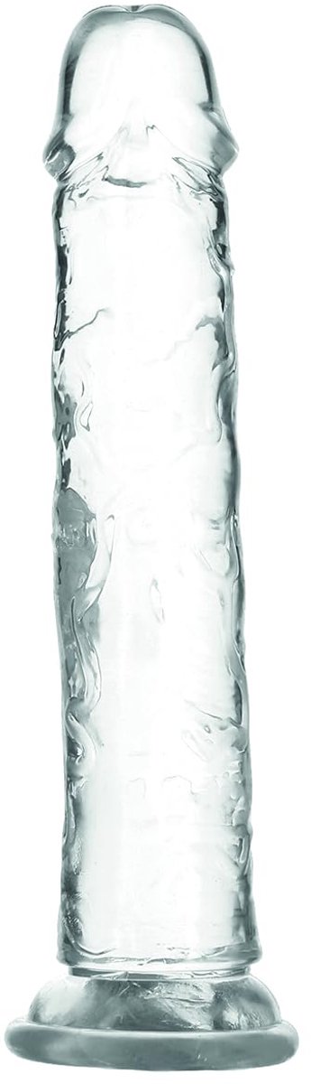SnelShoppen - Transparante Dildo 20 cm - Realistisch Design, Geaderde Schacht, Lichaamsveilig Siliconen met Sterke Zuignap voor Vaginaal en Anaal Gebr