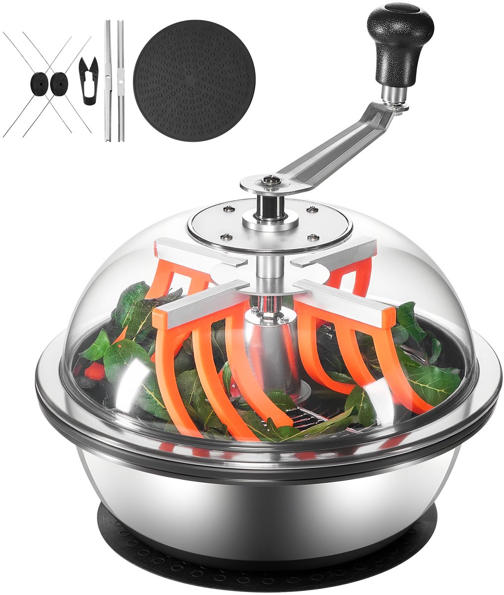 Handmatige Oogstmachine Kom, 33 cm Trimmer voor Nat & Droog Gebruik, Hydroponische Snijmachine met Roterende Functie voor Planten, Bladeren, Knoppen en Bloemen