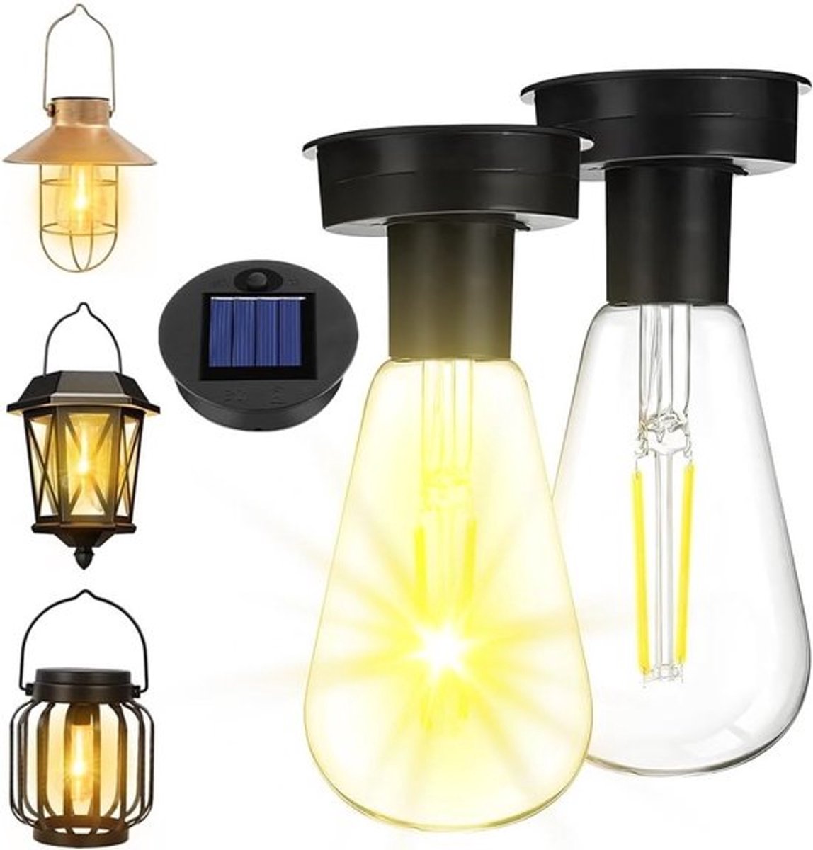 Buitenlamp Zonne-energie - Tuinverlichting Set - Pad Verlichten - Grootste Batterij - 8 cm Diameter - Transparant