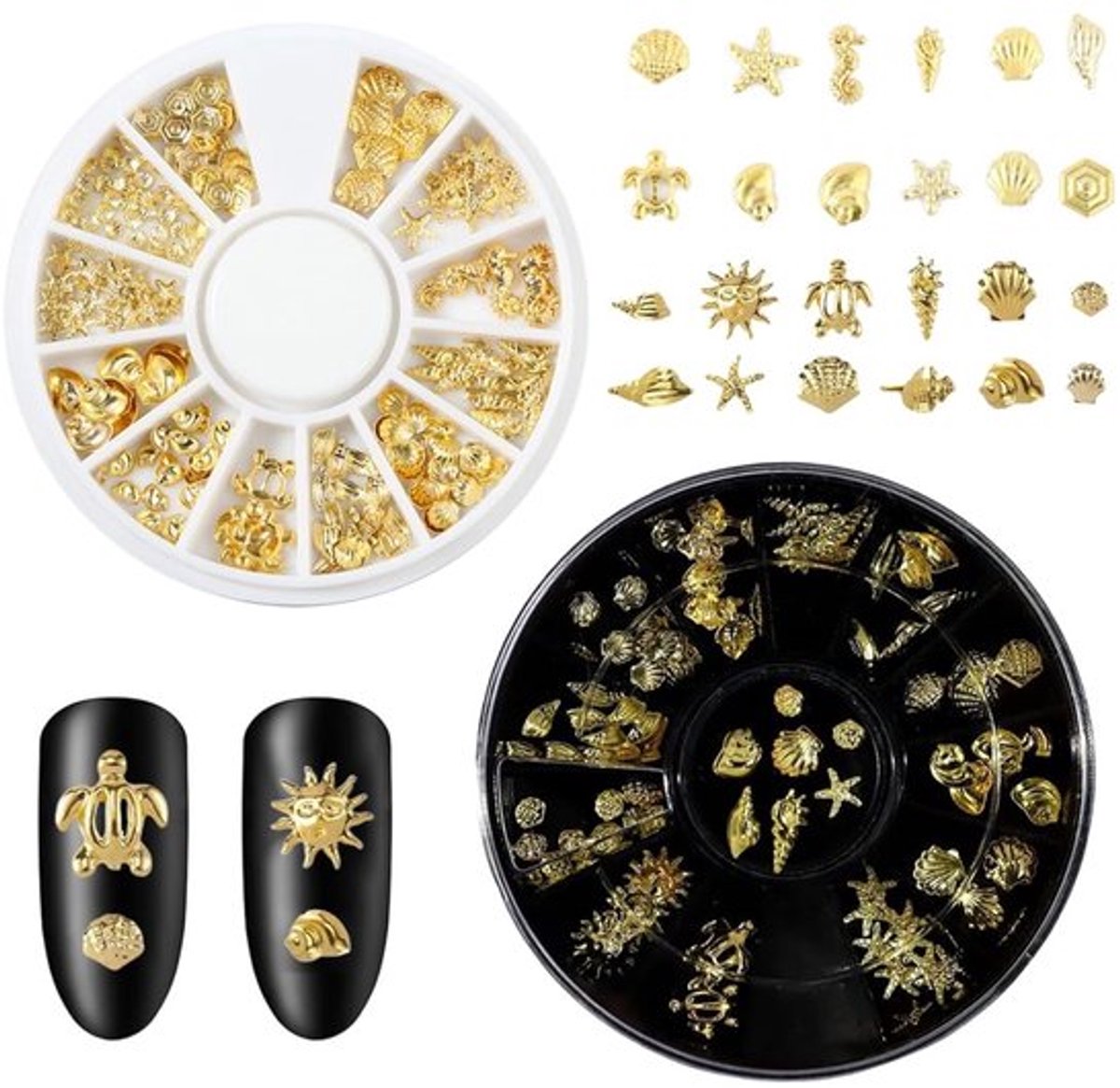 Set van 2 Oceaanbedels voor Nailart