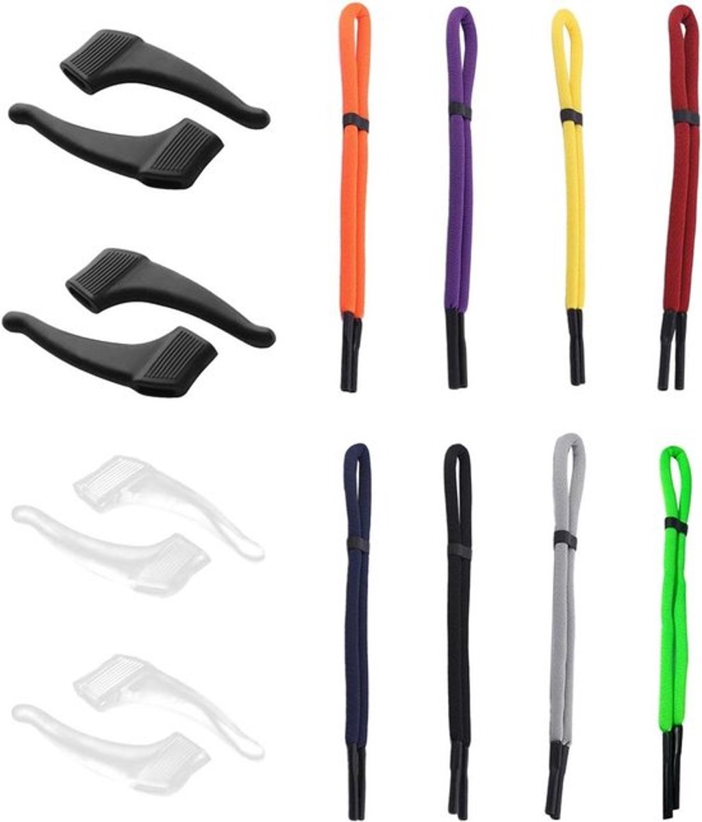8 Glazen Touwen En 4 Paar Antisliphaken - Multifunctionele en Modieuze Accessoires voor Brillen