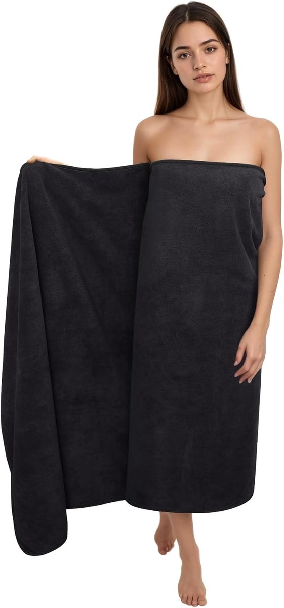 SnelShoppen - XXL Badhanddoek 100 x 200 cm, Grote Microvezel en Katoenen Badhanddoeken, Zachte en Absorberende Saunahanddoek, Perfect voor Thuis, Camp