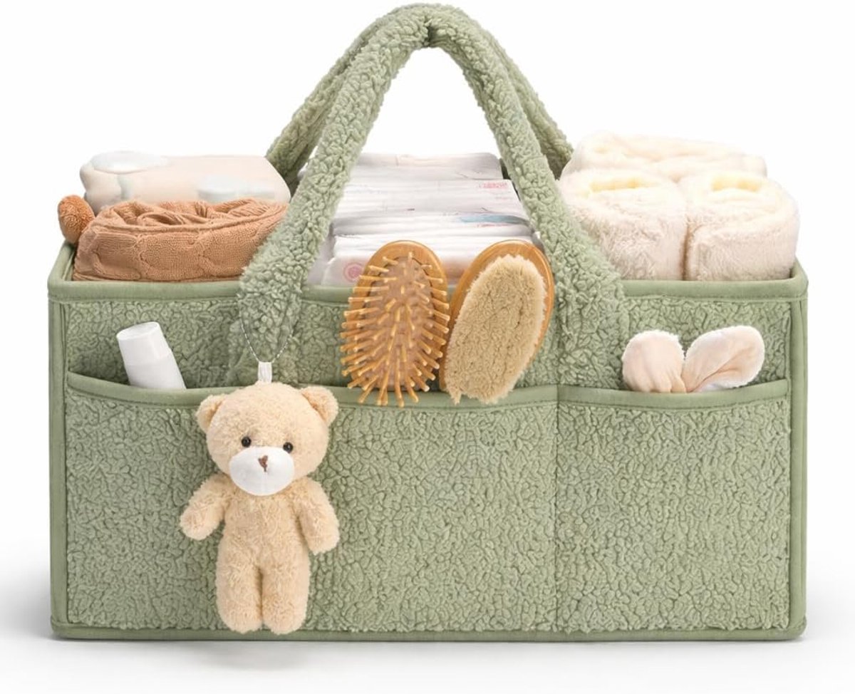 Luiercaddy voor babyluiers - organizer voor aankleedtafel - multifunctionele opbergmand - ideaal voor babyspullen - m-winkel