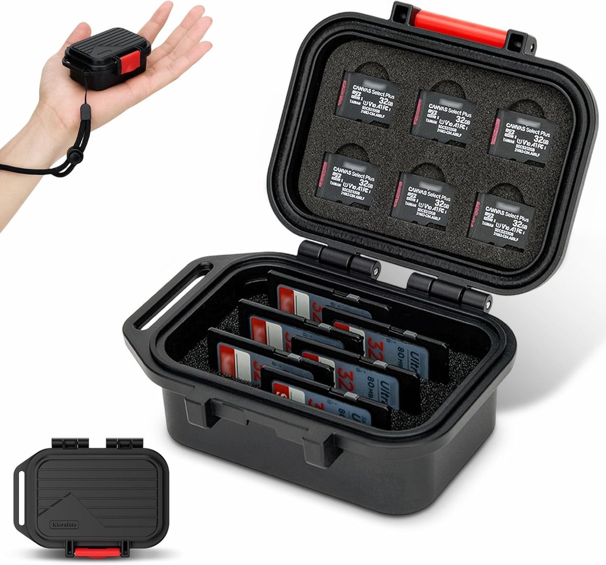 Compacte SD Kaart Houder voor 4 Kaarten, Ideaal voor Fotografie en Geheugenopslag