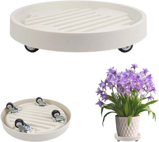 Plantroller voor Thuis en Tuin, Verplaatsbare Bloempotstandaard met 4 Wielen, 75kg Capaciteit, Ideaal voor Binnen en Buiten Gebruik