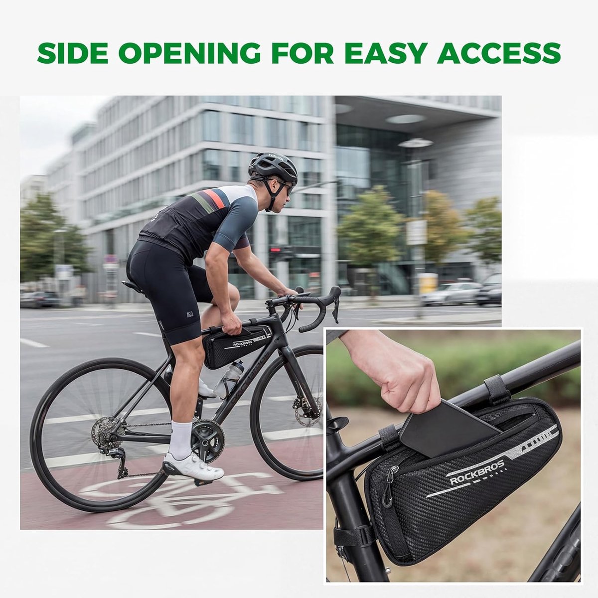 SnelShoppen - Driehoekige Frametas 1,2 l - Waterafstotende Fietstas voor MTB en Racefietsen - Handige Gereedschapstas - Compact en Stevig Design - Per