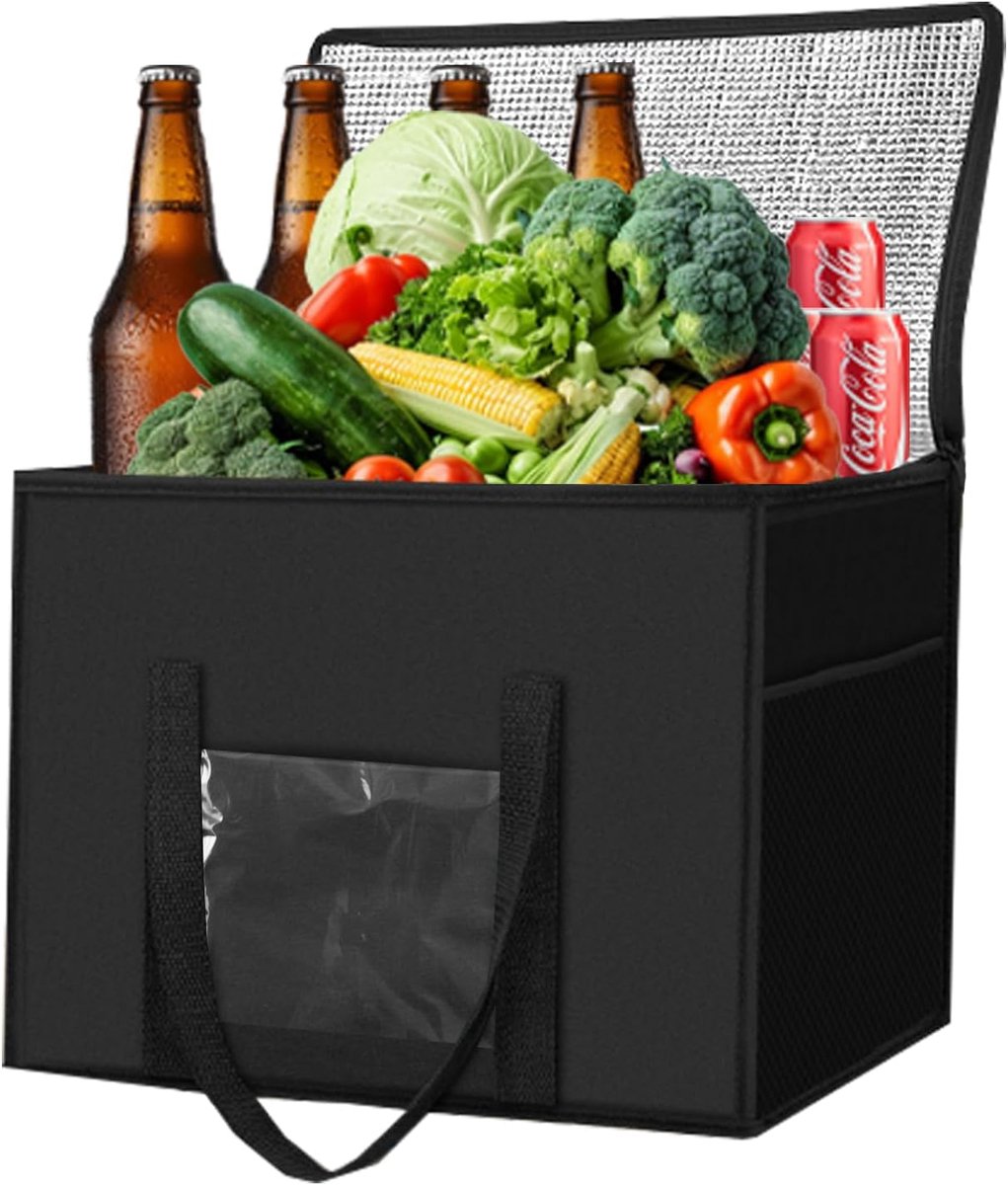 SnelShoppen - Grote opvouwbare koeltas 50 liter, isolatietas, koelbox, koelmand voor eten, picknicktas, thermotas voor outdoor, BBQ, camping, winkelen
