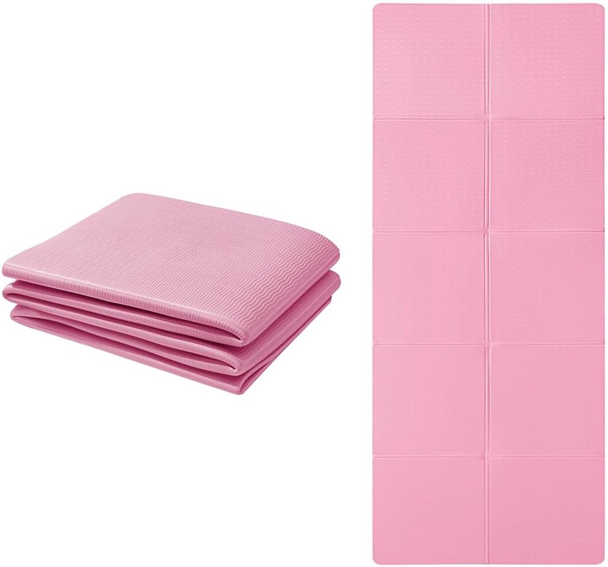 SnelShoppen - Opvouwbare Yogamat Antislip Draagbaar Fitnessmat Gymnastiekmat Pilates Sport Reisyogamat 183 x 61 x 0,6 cm Lichtgewicht