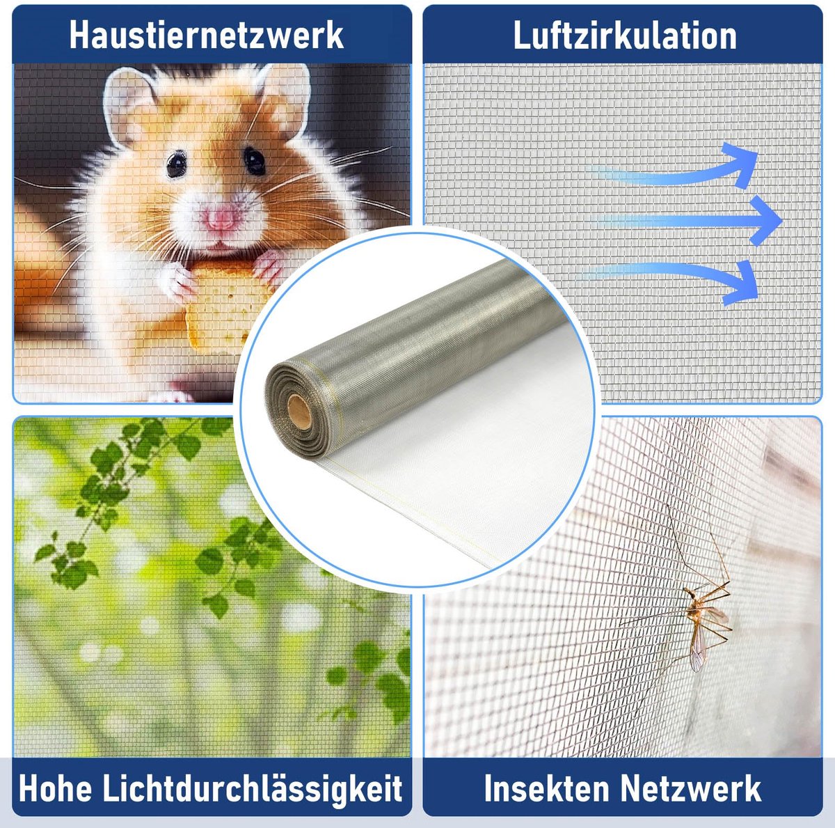 SnelShoppen - Geweven Draadgaas 304 Roestvrij Staal, 1m x 30m Vliegengaas, Fijnmazig Raamgaas, Insecten Scherm, Veiligheid Gaas voor Tuin, Keuken, Cam
