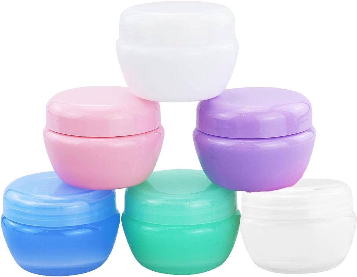 Set van 6 Lekvrije Reiskcontainers voor Toiletartikelen - Mini Flessen en Potjes voor Crème, Lotion en Reisbenodigdheden