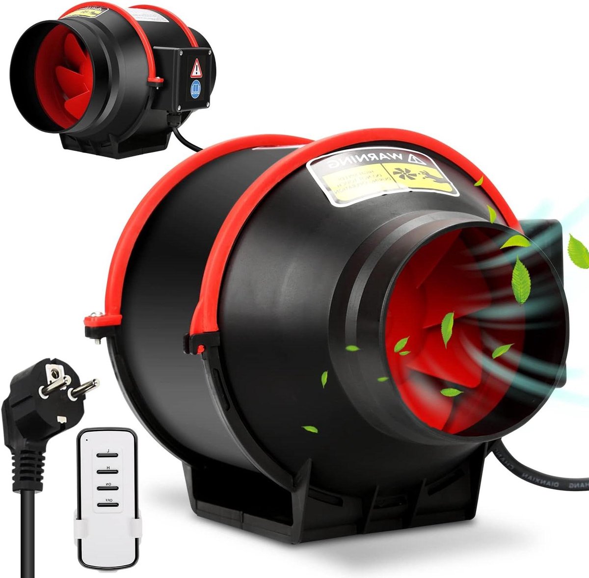 Rookafzuiger Buisventilator - Inline Ventilator - Luchtkwaliteit Verbeteren - Instelbare Snelheid - 100 mm - Wit
