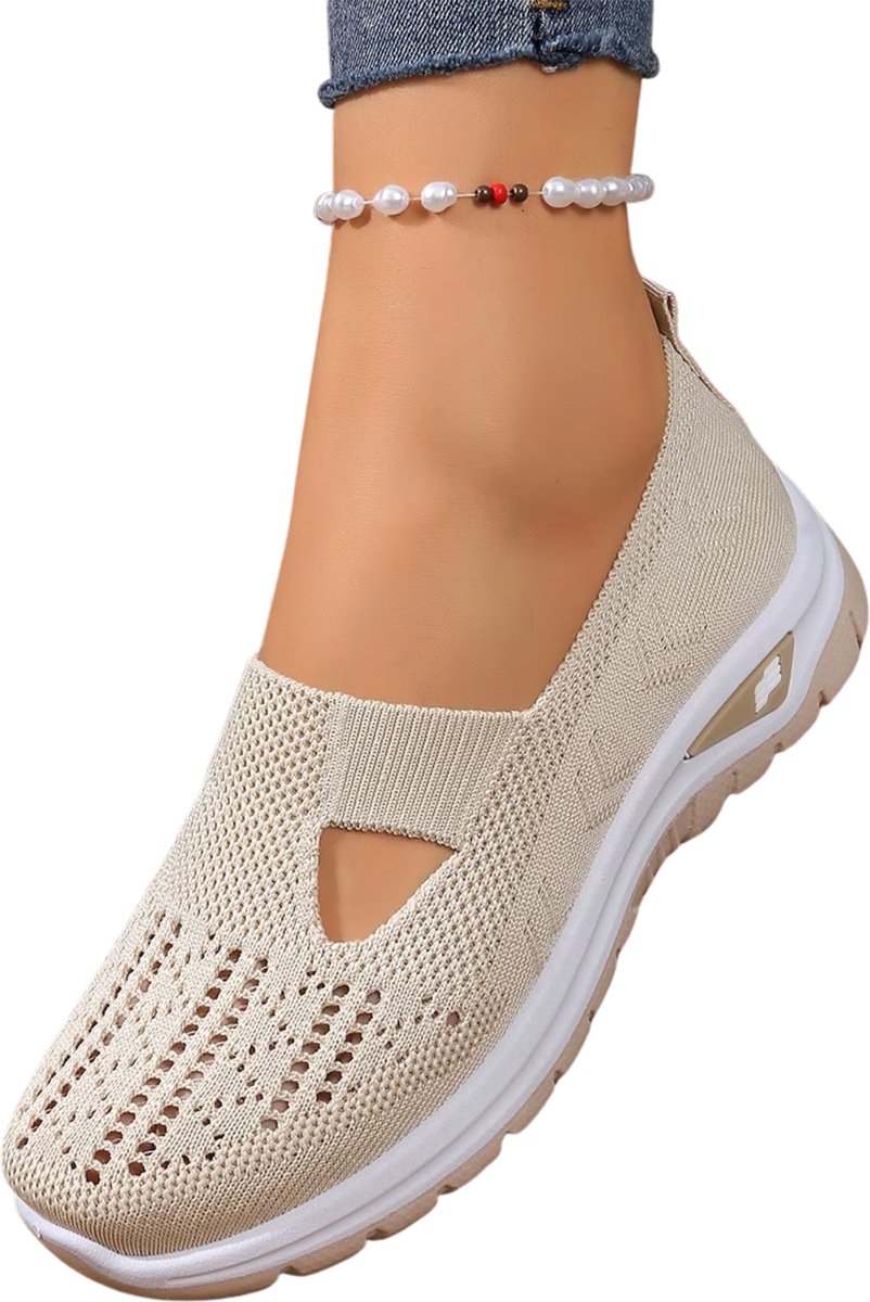 Currero Schoenen Dames Sneakers Comfortabel Slippers Casual Volwassenen 36.5 Beige