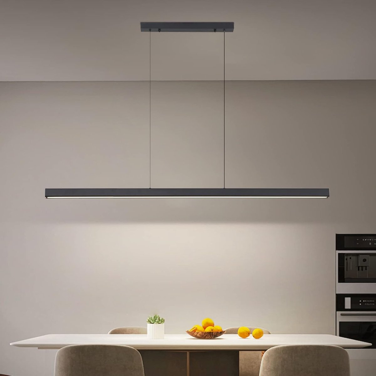 SnelShoppen - Mikeru 120CM Hoogte Verstelbare Hanglamp LED Dimbaar Modern Eetkamer Lamp 10%-100% Dimbaar 3000K/4500K/6500K 3 Kleuren Biljartlamp voor