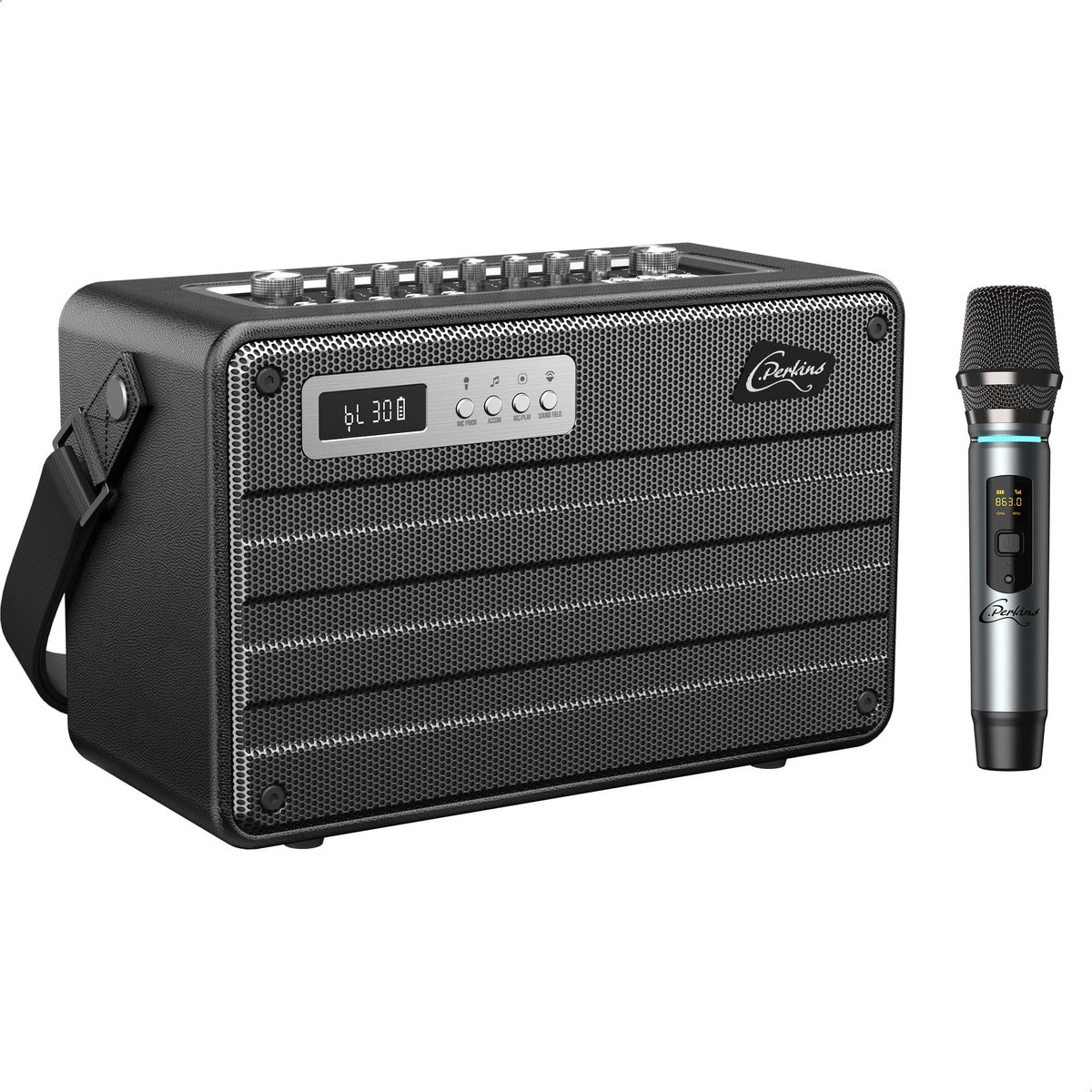 SnelShoppen - Professionele 100W Draadloze Microfoon Set met Bluetooth, USB, Jack en Micro-SD - All-in-One Geluidsinstallatie voor Feest, Camping en E