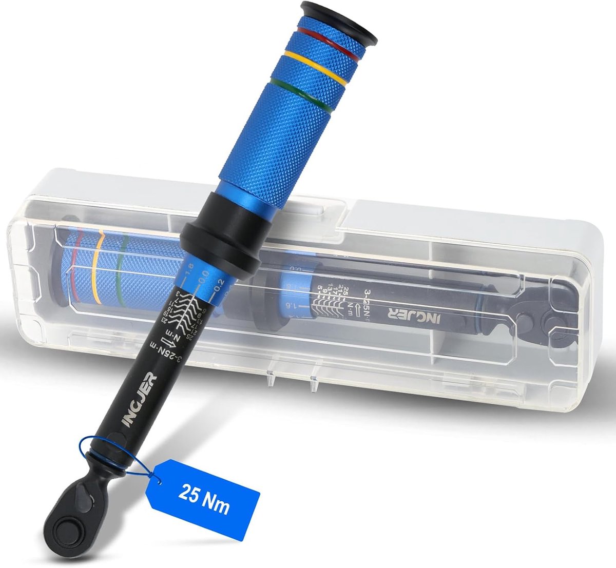 SnelShoppen - Upgrade 1/4 inch fiets momentsleutel 3-25 Nm, 72 tanden dubbelzijdige ratelkop, foutnauwkeurigheid ±3%, 0,1 NM micro-aanpassing, ideaal