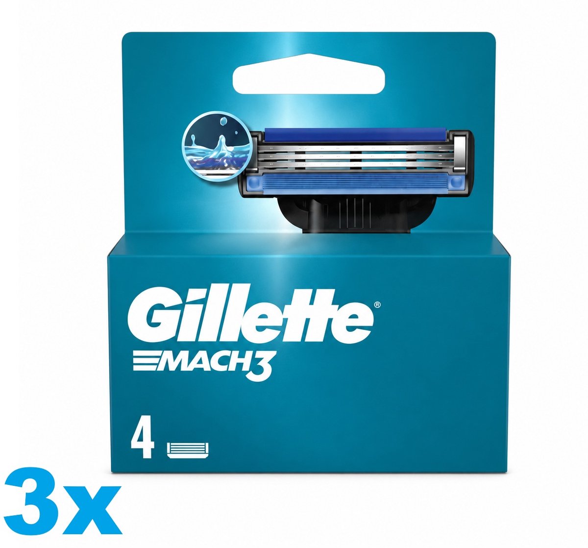Gillette Mach 3 scheermesjes 4 Stuks x 3