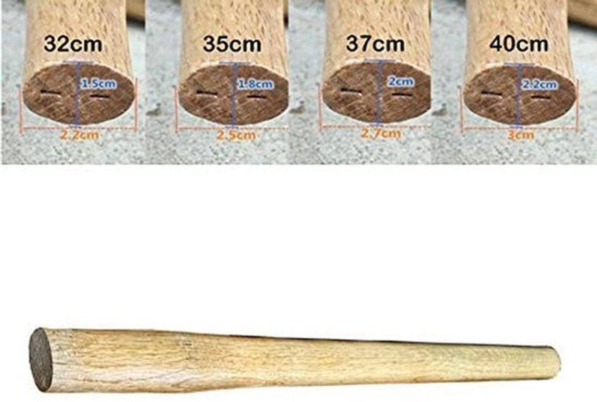 Hamerhandvat Vervanging 32 cm - Houten Hamerhandvat - Schokabsorberend - Duurzaam - Hoogwaardige Kwaliteit - 1 Stuk - Hamer